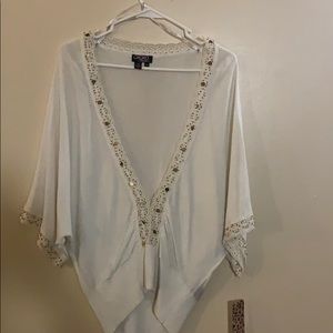 V neck good sequence sweater material blouse